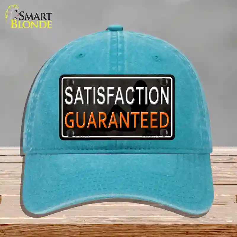 HAT10-MLP-11664 Satisfaction Guaranteed Novelty License Plate Hat, Unconstructed Cotton - Lake Blue