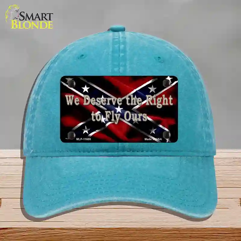 HAT10-MLP-11688 We Deserve the Right Novelty License Plate Hat, Unconstructed Cotton - Lake Blue