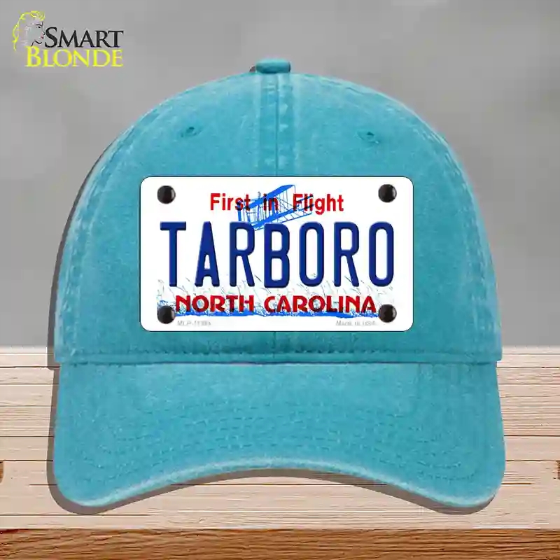 HAT10-MLP-11844 Tarboro North Carolina Novelty License Plate Hat, Unconstructed Cotton - Lake Blue