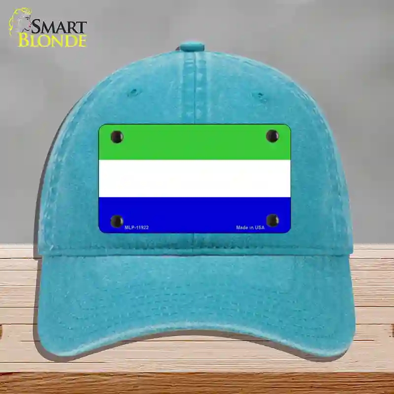 HAT10-MLP-11922 Galapagos Island Flag Novelty License Plate Hat, Unconstructed Cotton - Lake Blue