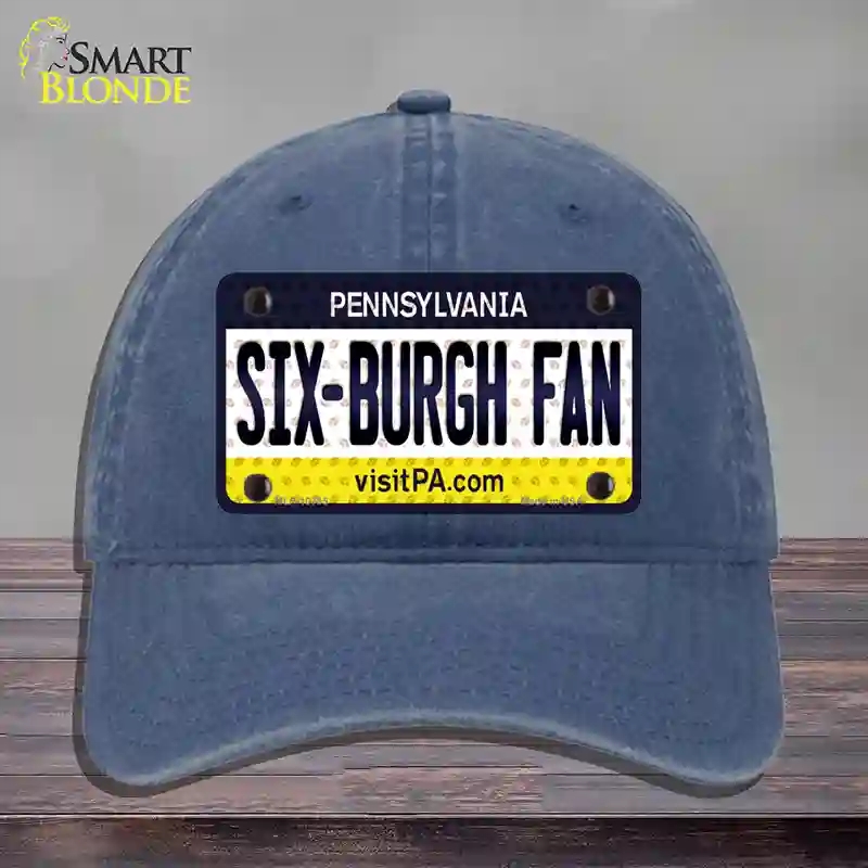HAT11-MLP-10785 Six Burgh Fan Pennsylvania Novelty License Plate Hat, Unconstructed Cotton - Navy