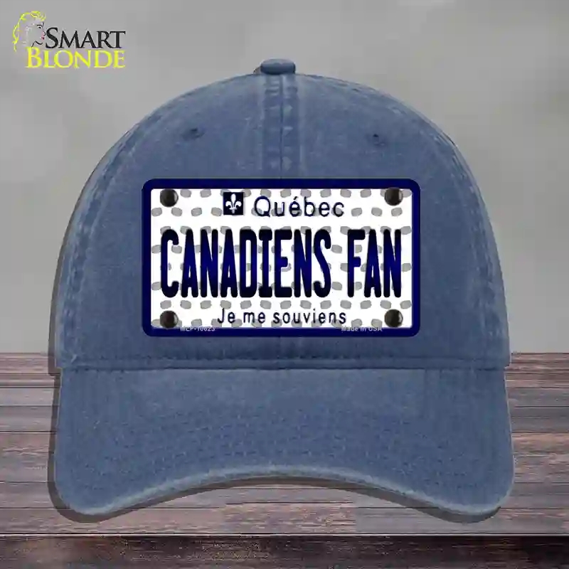 HAT11-MLP-10823 Canadiens Fan Quebec Novelty License Plate Hat, Unconstructed Cotton - Navy