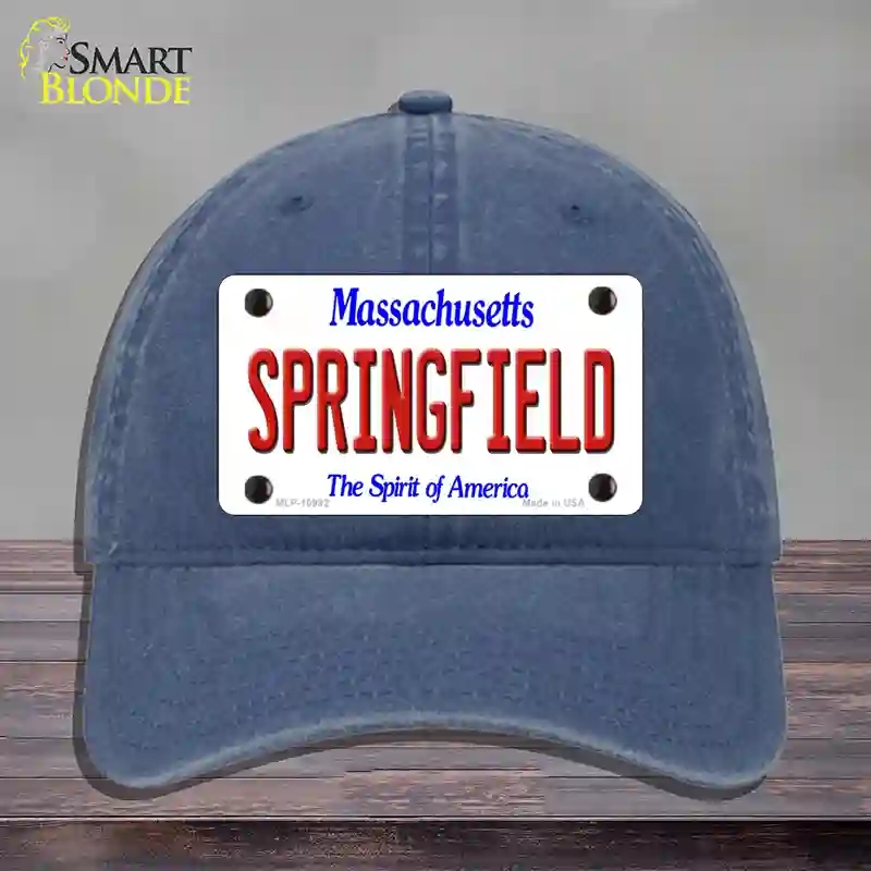 HAT11-MLP-10992 Springfield Massachusetts Novelty License Plate Hat, Unconstructed Cotton - Navy