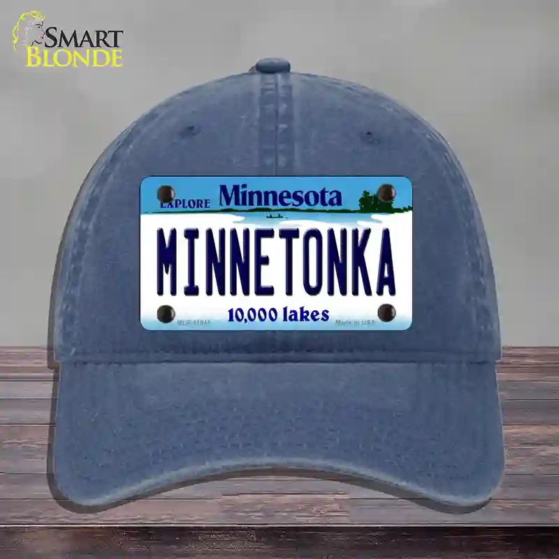 HAT11-MLP-11041 Minnetonka Minnesota State Novelty License Plate Hat, Unconstructed Cotton - Navy