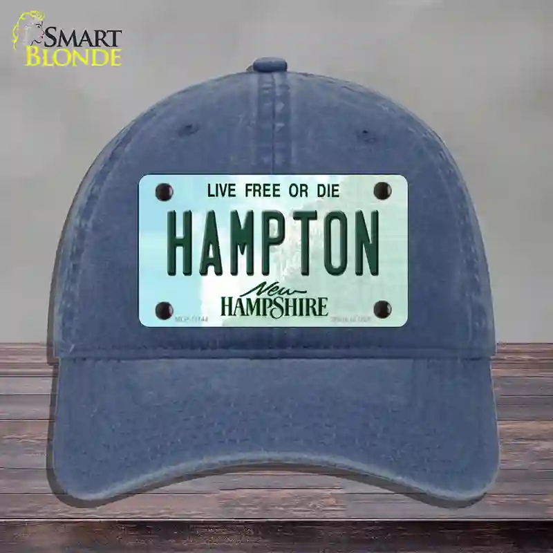 HAT11-MLP-11144 Hampton   Hampshire State Novelty License Plate Hat, Unconstructed Cotton - Navy