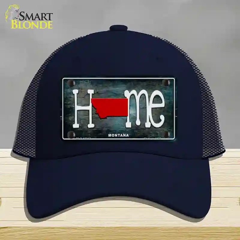 HAT16-MLP-12017 Montana Home State Outline Novelty License Plate Hat, Mesh - Navy