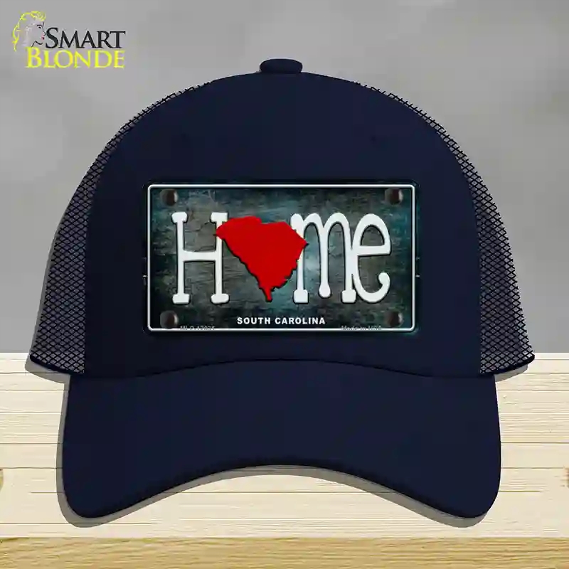 HAT16-MLP-12031 South Carolina Home State Outline Novelty License Plate Hat, Mesh - Navy