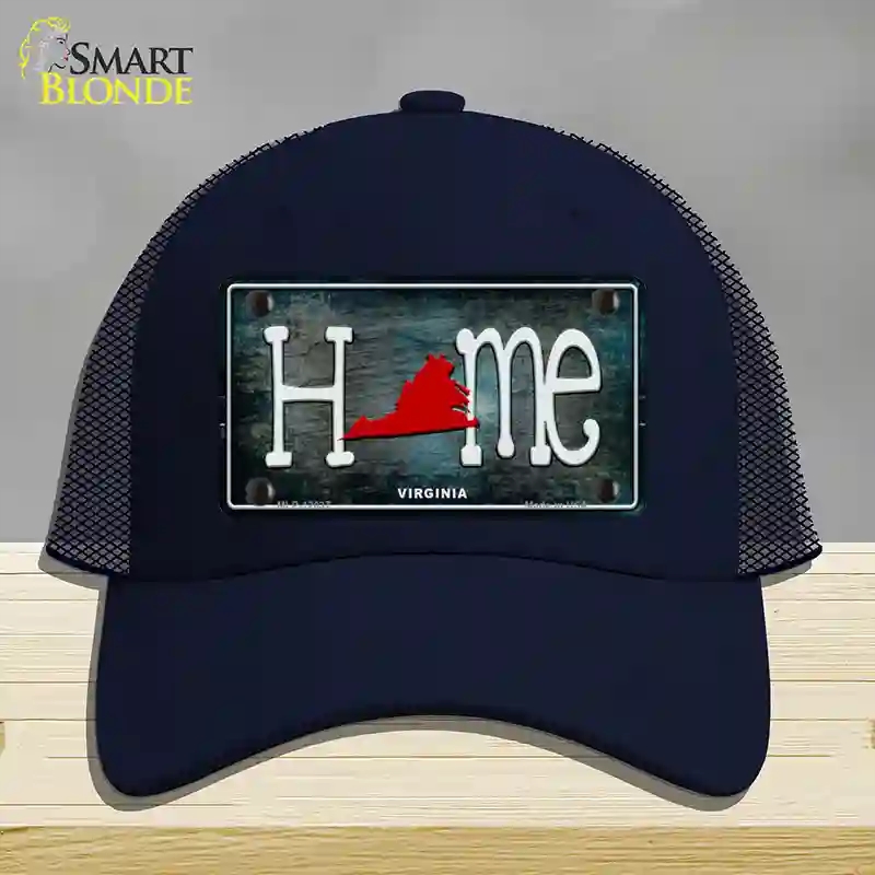 HAT16-MLP-12037 Virginia Home State Outline Novelty License Plate Hat, Mesh - Navy