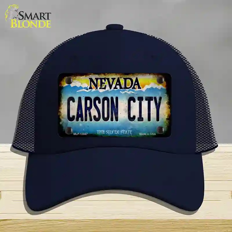 HAT16-MLP-12067 Nevada Carson City Novelty License Plate Hat, Mesh - Navy