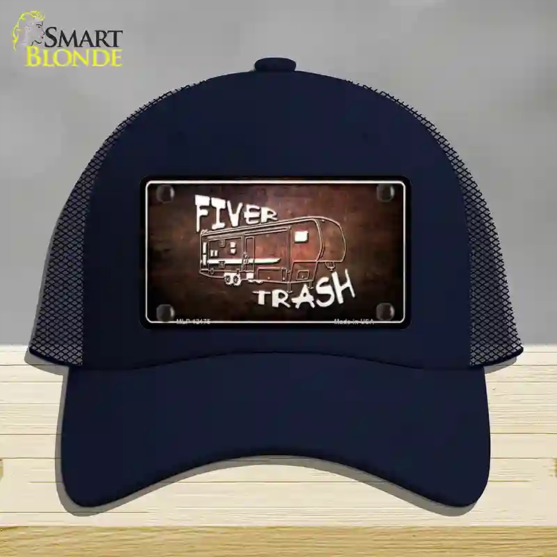 HAT16-MLP-12175 Fiver Trash Novelty License Plate Hat, Mesh - Navy