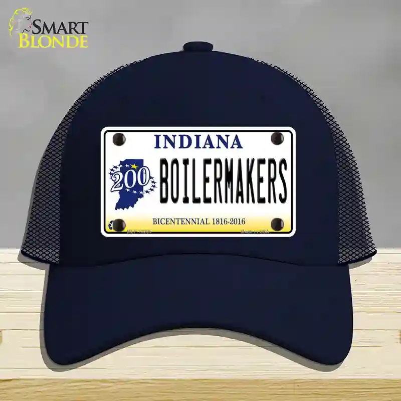 HAT16-MLP-12205 Boilermakers Indiana Novelty License Plate Hat, Mesh - Navy