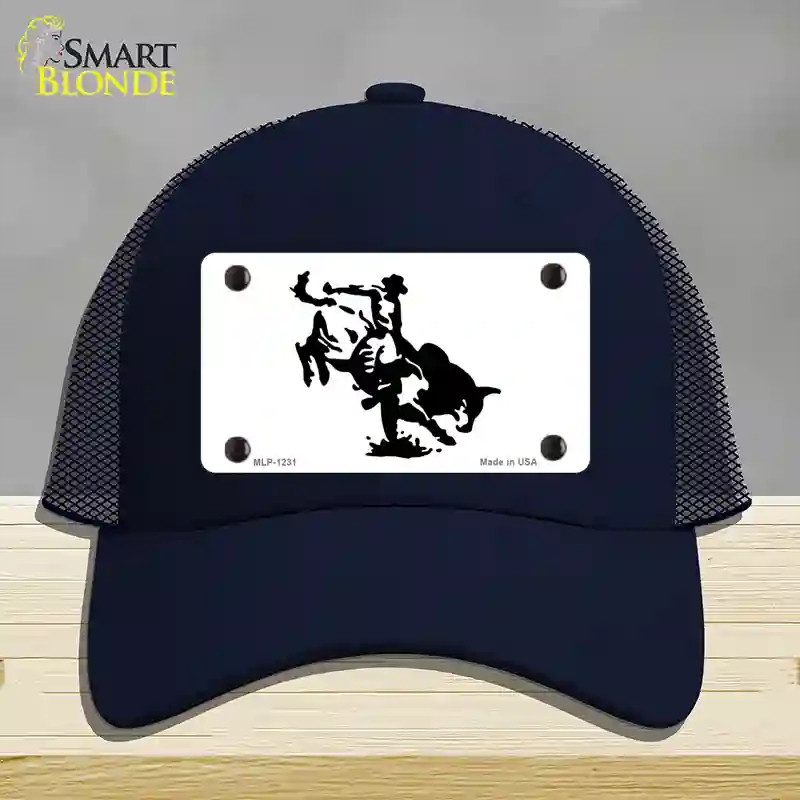 HAT16-MLP-1231 Bull Rider Novelty License Plate Hat, Mesh - Navy