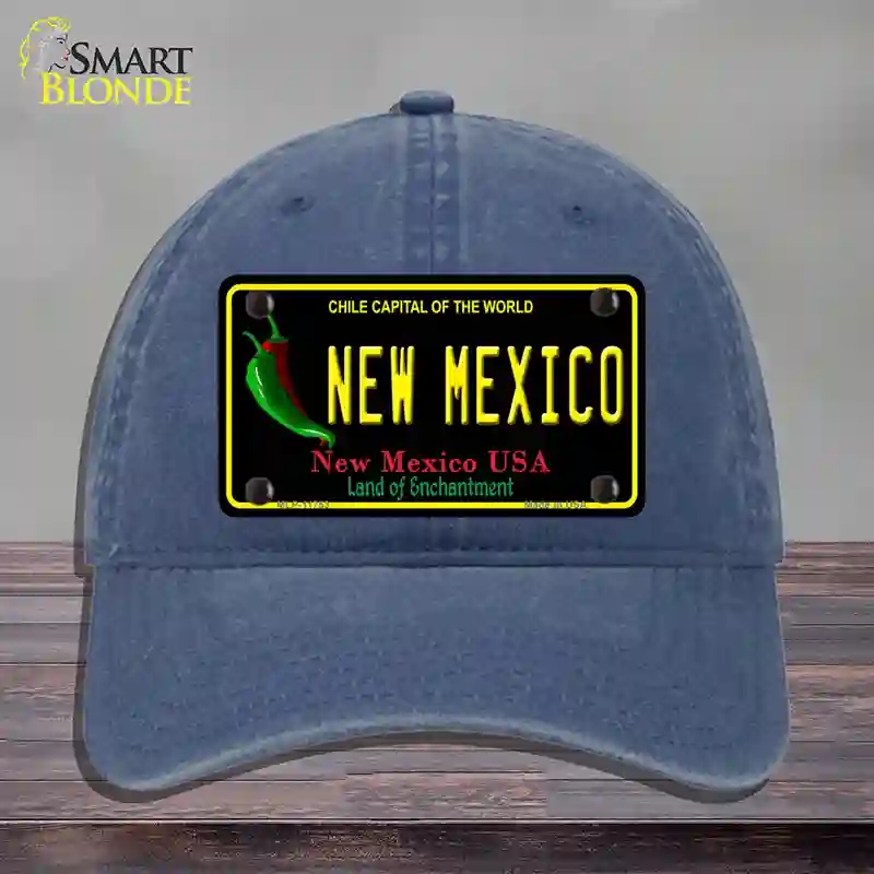 HAT11-MLP-11753   Mexico Black State Novelty License Plate Hat, Unconstructed Cotton - Navy