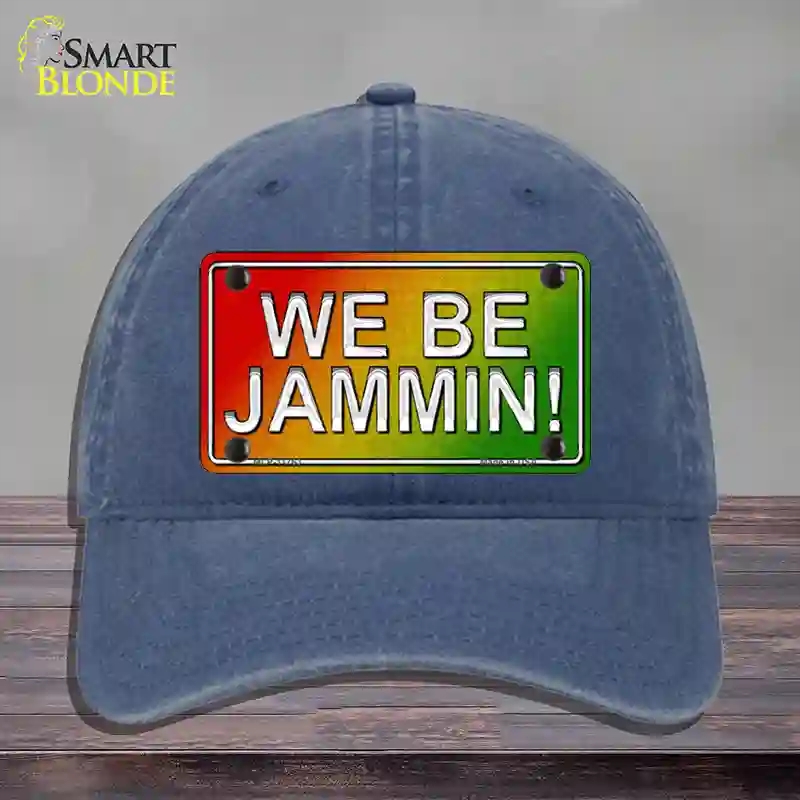 HAT11-MLP-11763 We Be Jamming Rasta Novelty License Plate Hat, Unconstructed Cotton - Navy