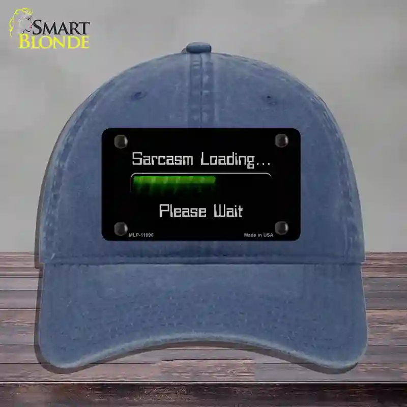 HAT11-MLP-11890 Sarcasm Loading Novelty License Plate Hat, Unconstructed Cotton - Navy