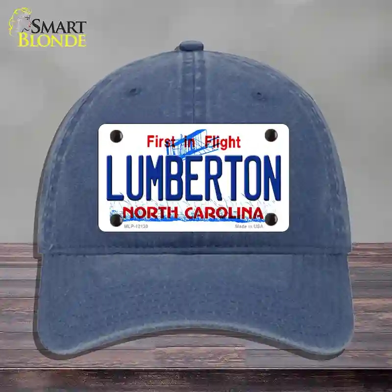 HAT11-MLP-12120 Lumberton North Carolina State Novelty License Plate Hat, Unconstructed Cotton - Navy