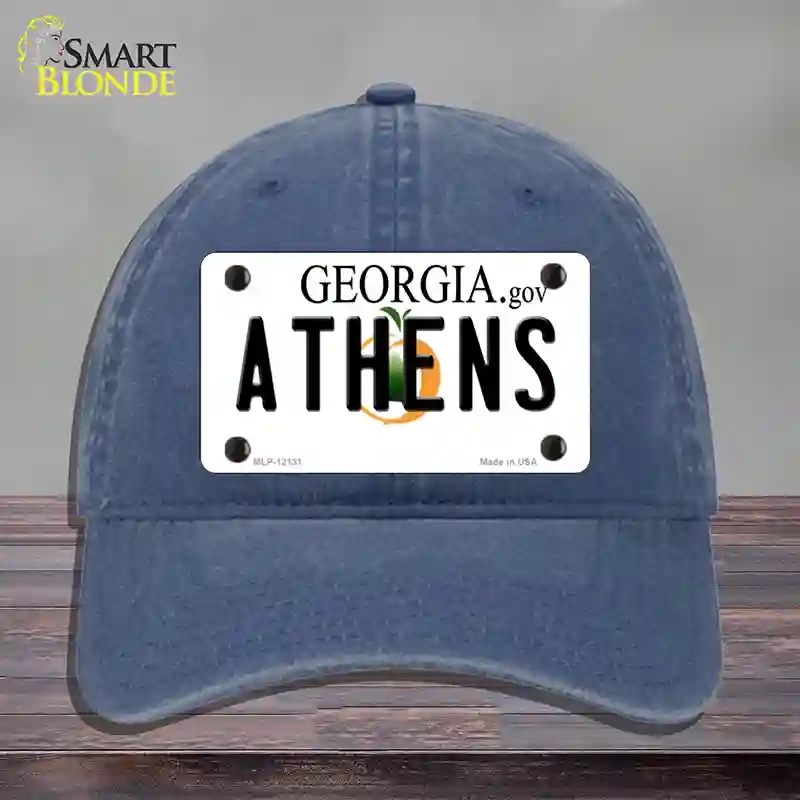 HAT11-MLP-12131 Athens Georgia State Novelty License Plate Hat, Unconstructed Cotton - Navy