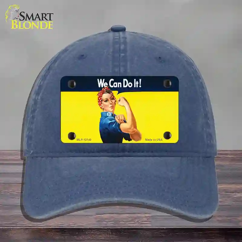 HAT11-MLP-12140 We Can Do It Novelty License Plate Hat, Unconstructed Cotton - Navy