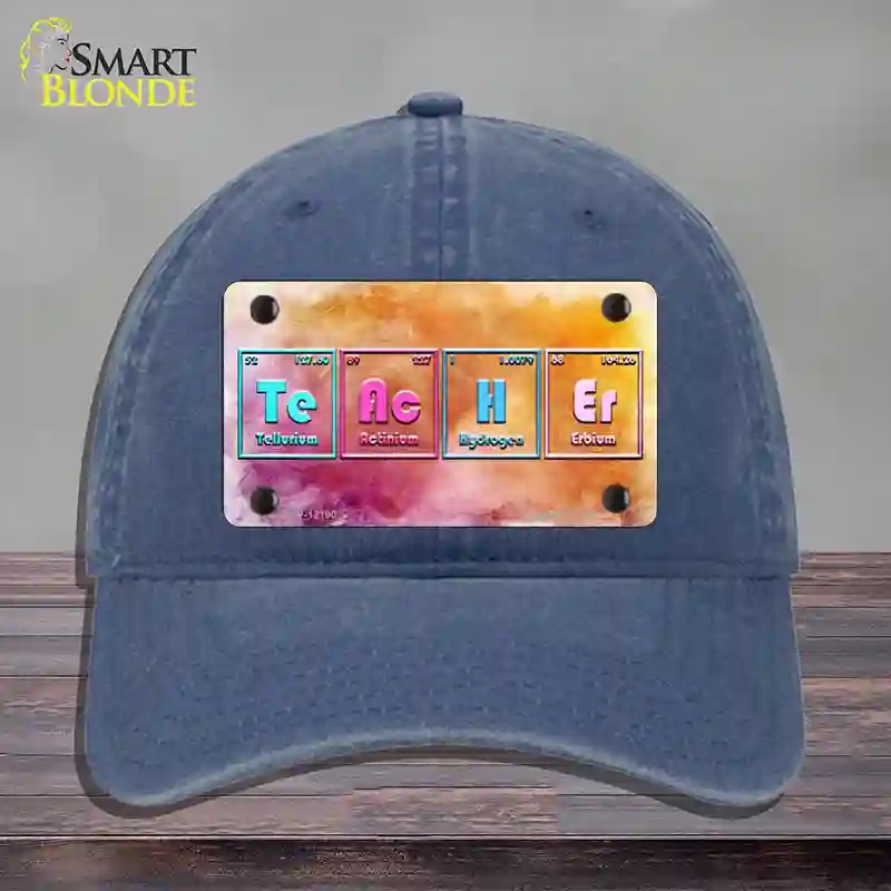 HAT11-MLP-12190 Teacher Periodic Table Novelty License Plate Hat, Unconstructed Cotton - Navy