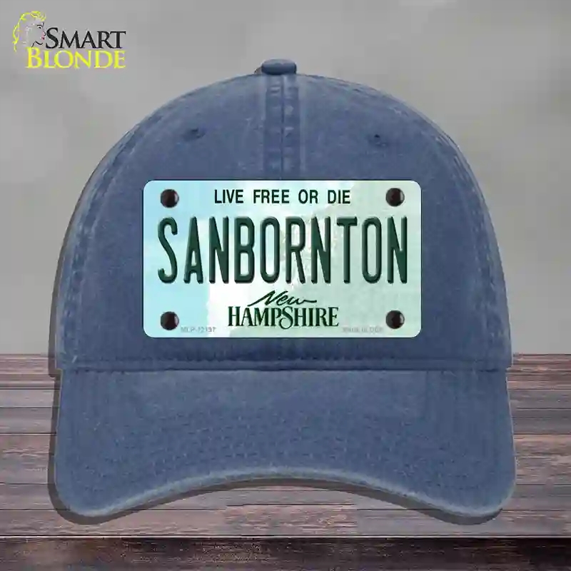 HAT11-MLP-12197 Sanbornton   Hampshire Novelty License Plate Hat, Unconstructed Cotton - Navy