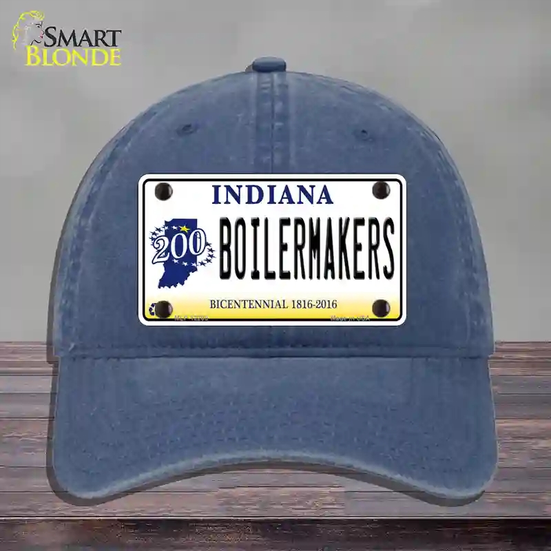 HAT11-MLP-12205 Boilermakers Indiana Novelty License Plate Hat, Unconstructed Cotton - Navy