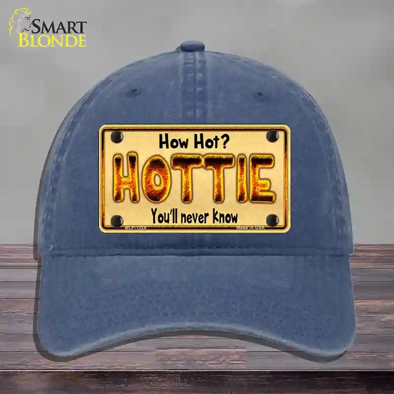 HAT11-MLP-1229 Hottie Know Novelty License Plate Hat, Unconstructed Cotton - Navy