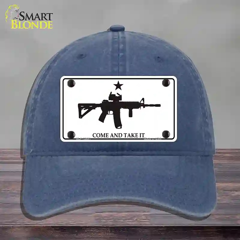HAT11-MLP-12491 Come & Take It Novelty License Plate Hat, Unconstructed Cotton - Navy