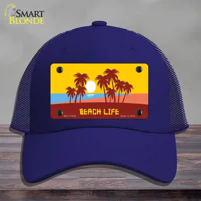 HAT18-MLP-11900 Beach Life Novelty License Plate Hat, Mesh - Royal Blue
