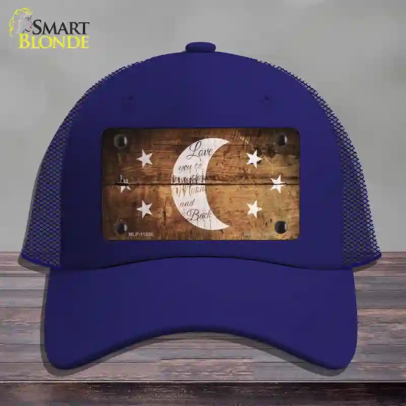 HAT18-MLP-11935 The Moon & Back Novelty License Plate Hat, Mesh - Royal Blue