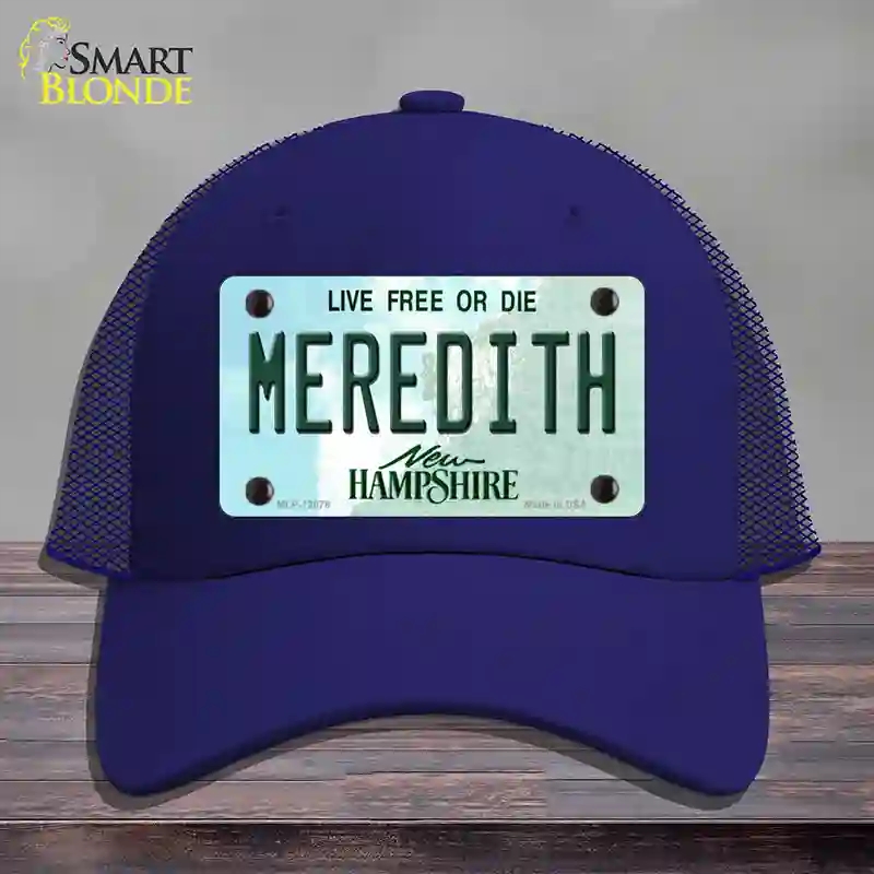 HAT18-MLP-12078 Meredith   Hampshire State Novelty License Plate Hat, Mesh - Royal Blue