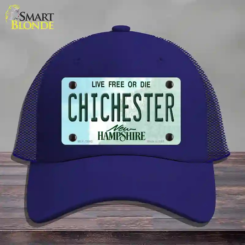 HAT18-MLP-12082 Chichester   Hampshire State Novelty License Plate Hat, Mesh - Royal Blue