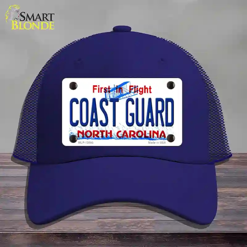 HAT18-MLP-12095 Coast Guard North Carolina State Novelty License Plate Hat, Mesh - Royal Blue