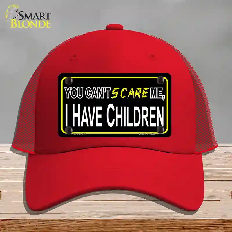HAT17-MLP-1198 Cant Scare Me Novelty License Plate Hat, Mesh - Red