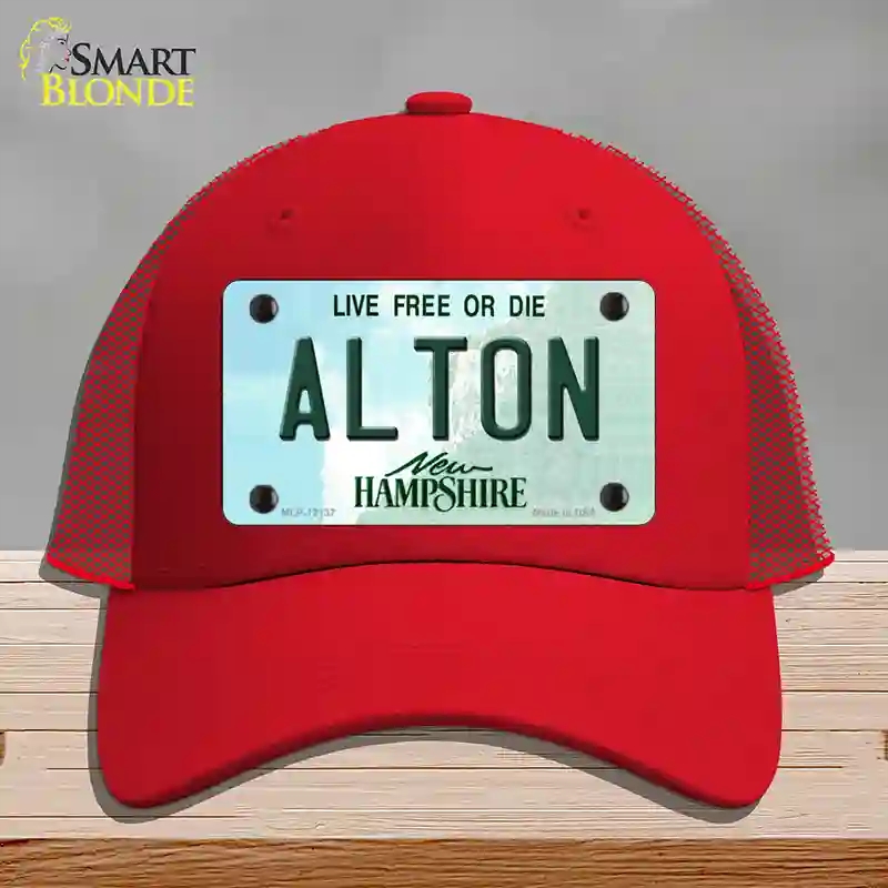 HAT17-MLP-12137 Alton   Hampshire Novelty License Plate Hat, Mesh - Red