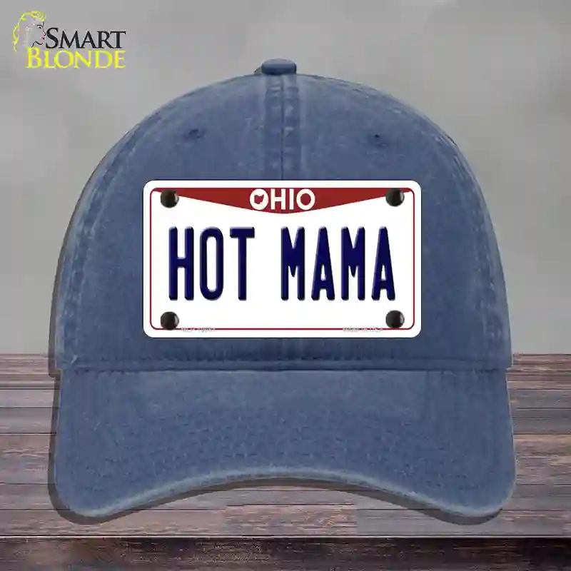 HAT11-MLP-10081 Hot Mama Ohio Novelty License Plate Hat, Unconstructed Cotton - Navy