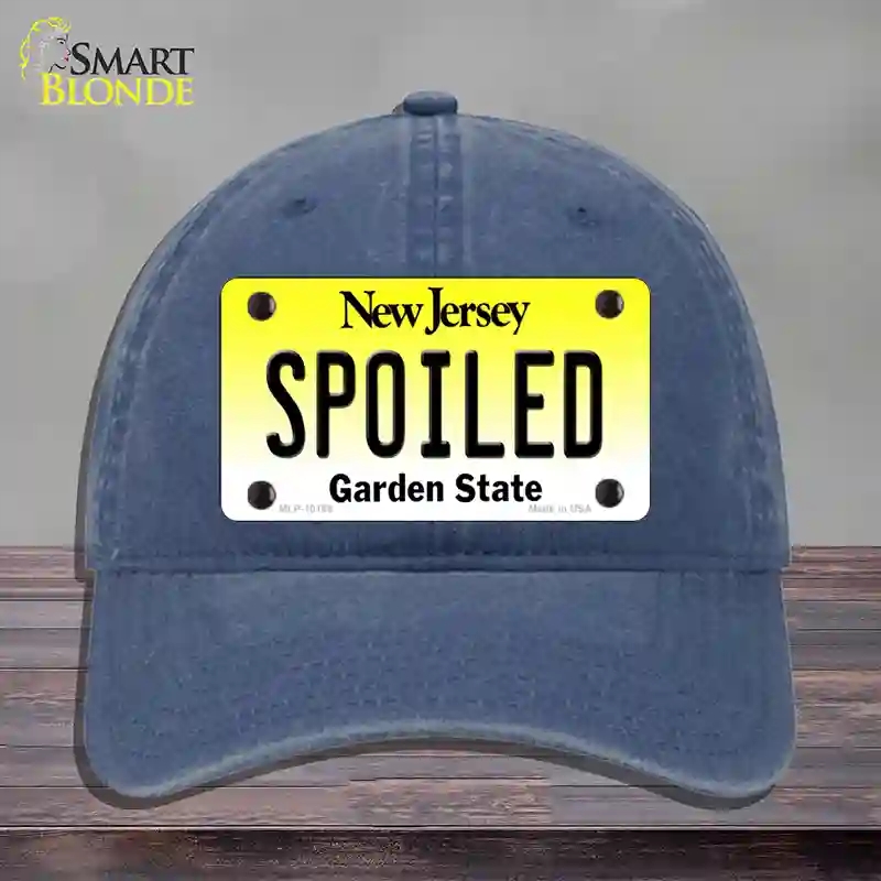HAT11-MLP-10165 Spoiled   Jersey Novelty License Plate Hat, Unconstructed Cotton - Navy