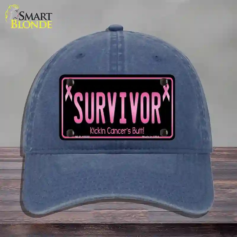HAT11-MLP-10228 Survivor Novelty License Plate Hat, Unconstructed Cotton - Navy