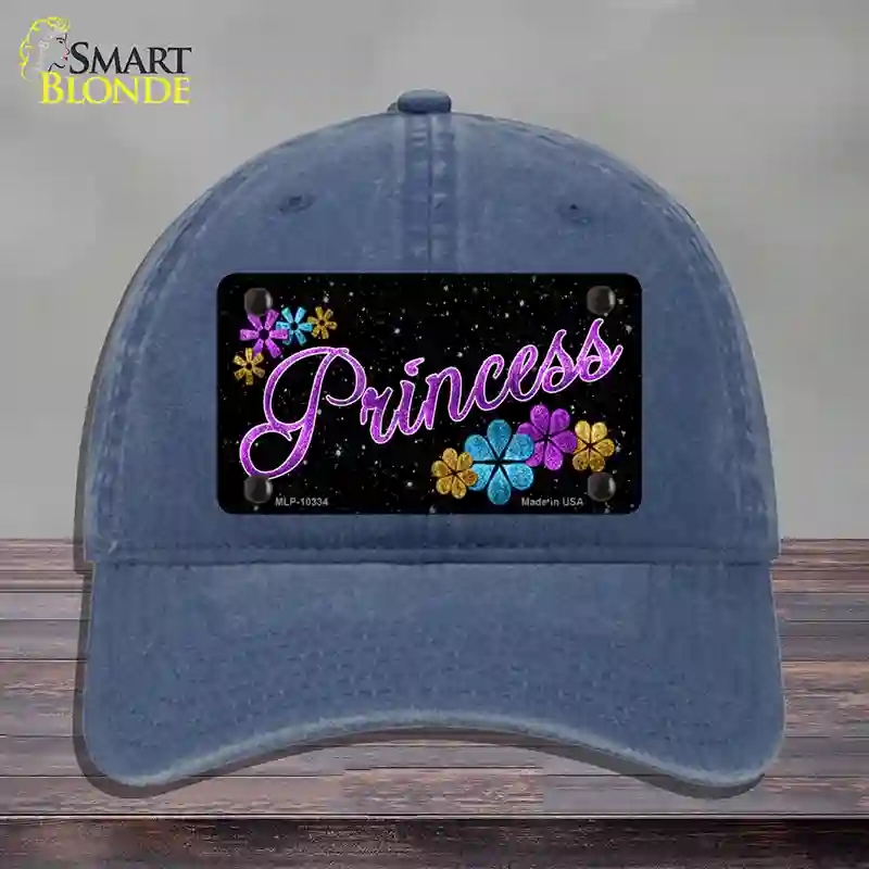 HAT11-MLP-10334 Princess Glitter Novelty License Plate Hat, Unconstructed Cotton - Navy