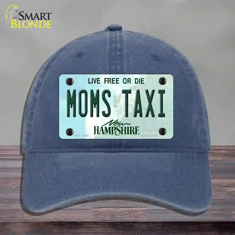 HAT11-MLP-11164 Moms Taxi   Hampshire State Novelty License Plate Hat, Unconstructed Cotton - Navy