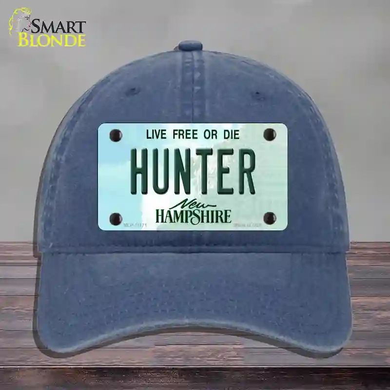 HAT11-MLP-11171 Hunter   Hampshire State Novelty License Plate Hat, Unconstructed Cotton - Navy