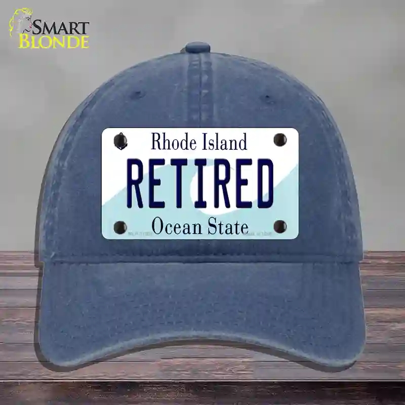 HAT11-MLP-11201 Retired Rhode Island State Novelty License Plate Hat, Unconstructed Cotton - Navy