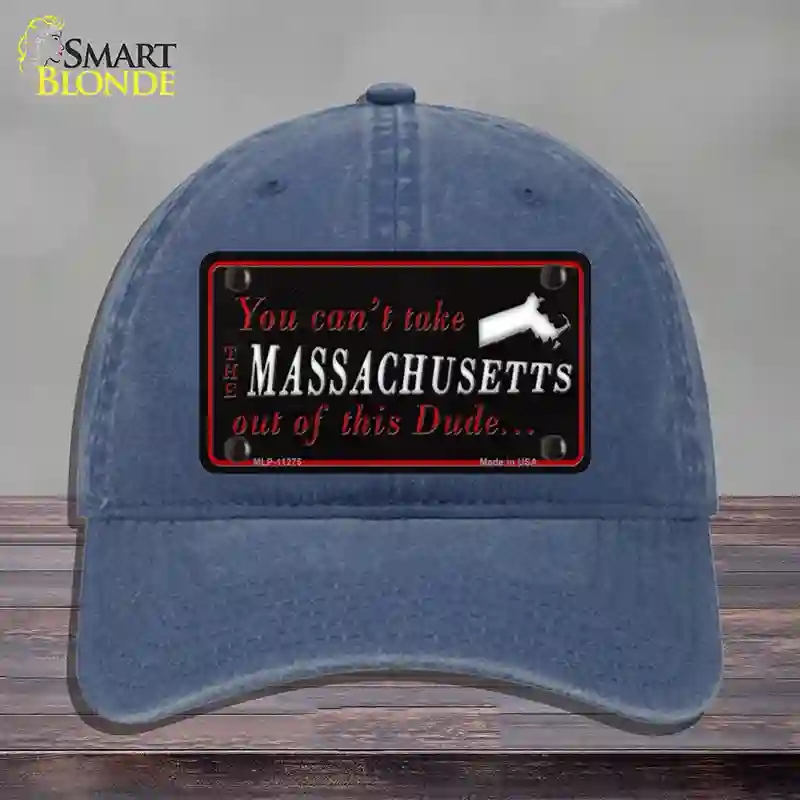 HAT11-MLP-11275 Massachusetts Dude Novelty License Plate Hat, Unconstructed Cotton - Navy