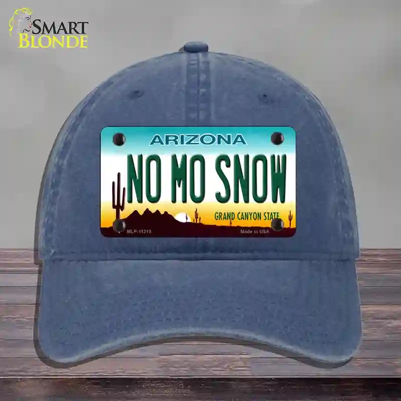 HAT11-MLP-11310 No Mo Snow Novelty License Plate Hat, Unconstructed Cotton - Navy