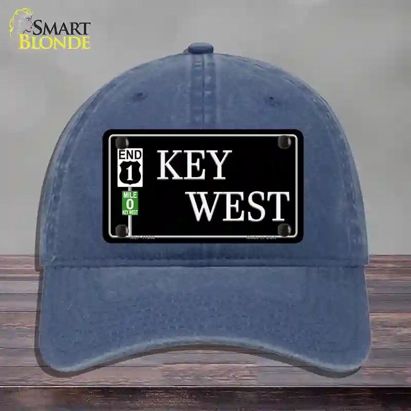 HAT11-MLP-11649 Key West Highway Novelty License Plate Hat Sign, Unconstructed Cotton - Navy