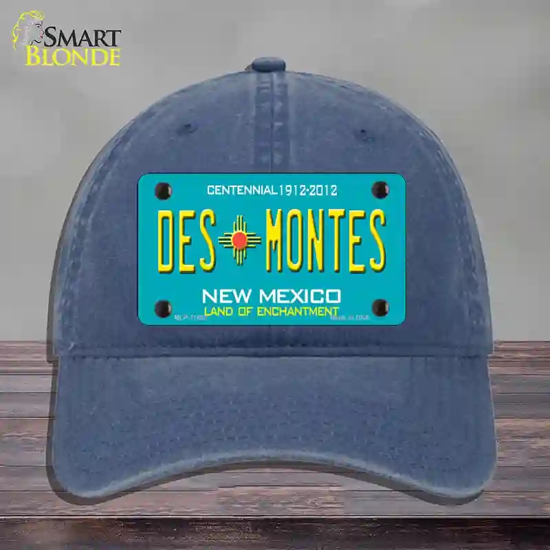 HAT11-MLP-11652 Des Montes Teal   Mexico Novelty License Plate Hat, Unconstructed Cotton - Navy