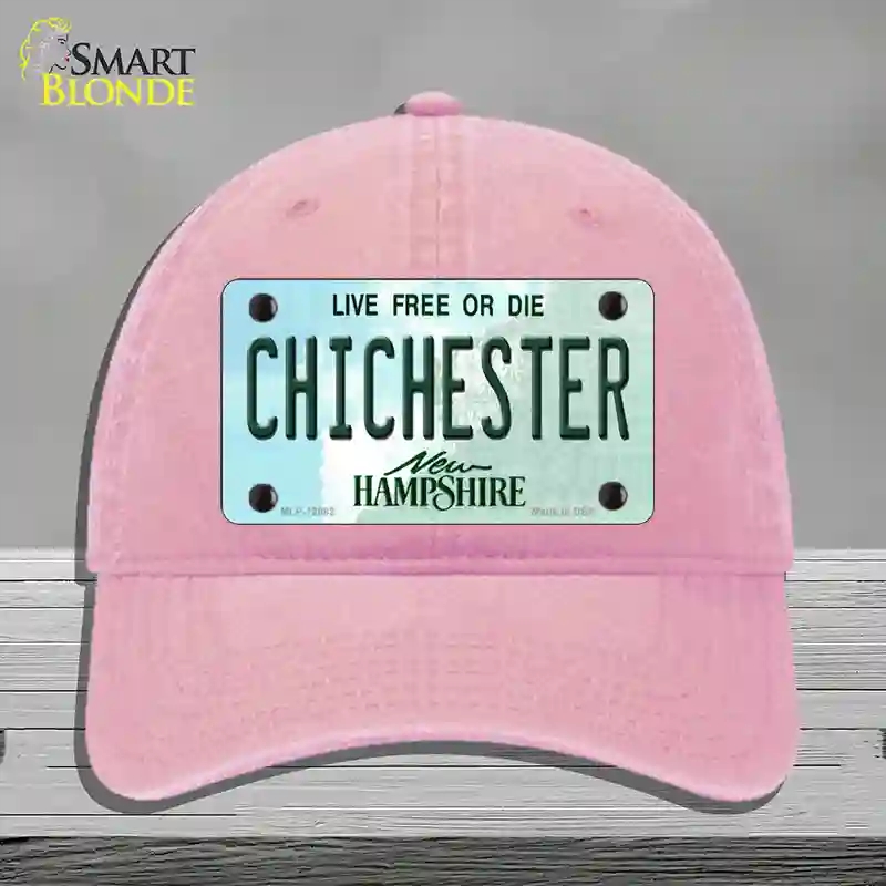 HAT12-MLP-12082 Chichester   Hampshire State Novelty License Plate Hat, Unconstructed Cotton - Pink