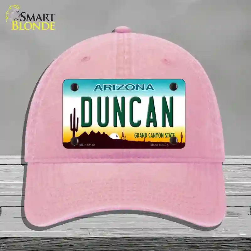 HAT12-MLP-12172 Duncan Arizona Novelty License Plate Hat, Unconstructed Cotton - Pink