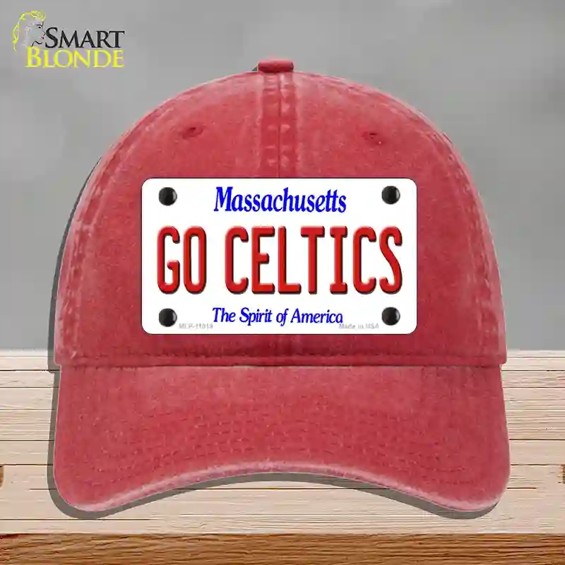 HAT13-MLP-11019 Go Celtics Massachusetts Novelty License Plate Hat, Unconstructed Cotton - Red