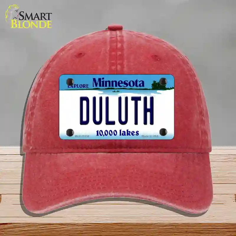 HAT13-MLP-11039 Duluth Minnesota State Novelty License Plate Hat, Unconstructed Cotton - Red