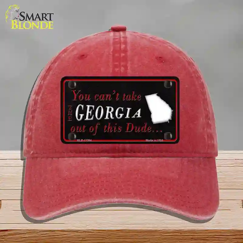 HAT13-MLP-11264 Georgia Dude Novelty License Plate Hat, Unconstructed Cotton - Red